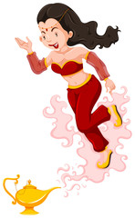Genie in red costume