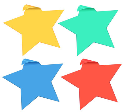 Set of star stickers in four colors