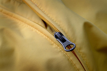 Zipper on Yellow Coat with Texture