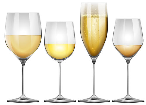 White wine in tall glasses