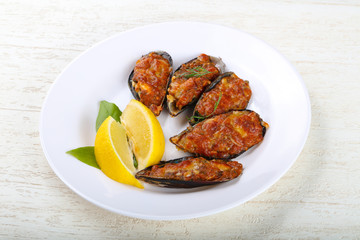 Baked mussels