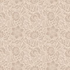 Fototapeta premium Seamless background in folk style beige.