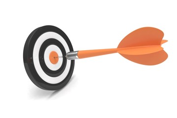 arrow darts in target. 3d rendering.
