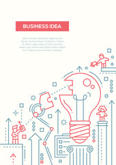 Business Idea - line design brochure poster template A4