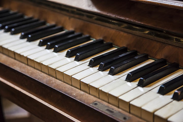 Close-up of a piano.
