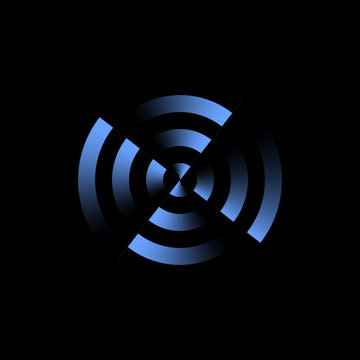 Abstract symbol, signs of sound, energy or rotation.