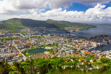 Beautiful view of Bergen city, Norway