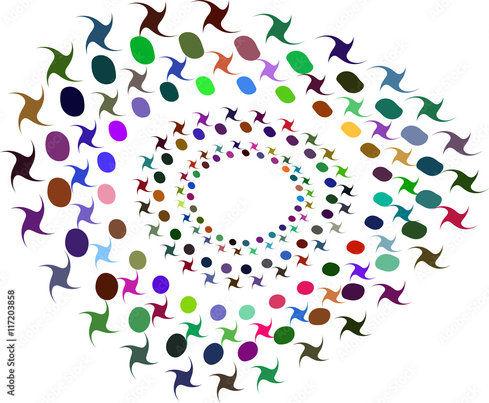 Poster vector abstract halftone circle frame - colorful design