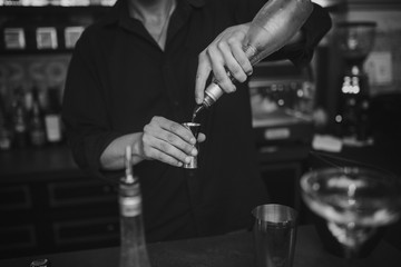 Barman at work in the pub