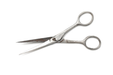 Barber scissors isolated on white
