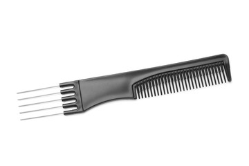 Barber plastic comb isolated on white