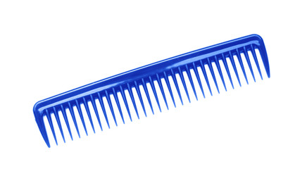 Blue plastic comb isolated on white