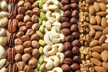 Varieties of nuts.