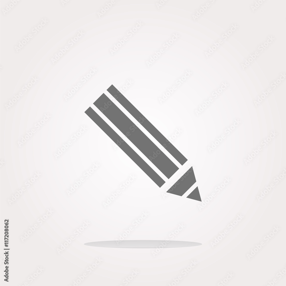 Aufkleber pencil on web icon, web button isolated on white background . vector illustration