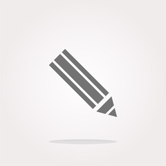 pencil on web icon, web button isolated on white background . Vector illustration