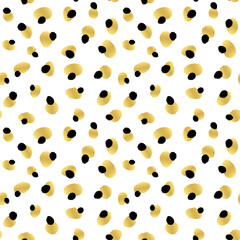 Luxury golden and black hand-drawn seamless pattern design. Trendy