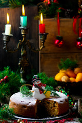 Fototapeta na wymiar traditional Christmas cake