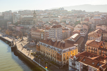 Obraz premium Portugalete, Spain, view from the suspension bridge