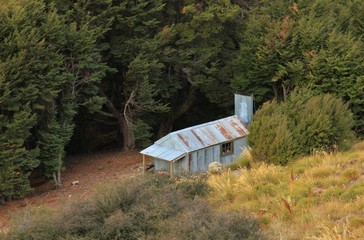 Studys Hut, shelter at the Breast Hill Track