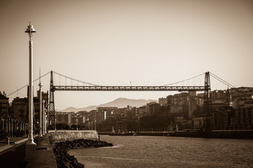 The Bizkaia suspension bridge in Portugalete, Spain