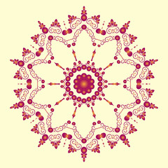 Vector illustration of glow mandala. Vector pattern. Vector mandala. Islam, Arabic, Indian, turkish, chinese motifs