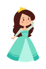 Fototapeta na wymiar Princess vector character isolated