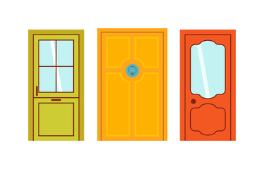 Doors isolated vector illustration.