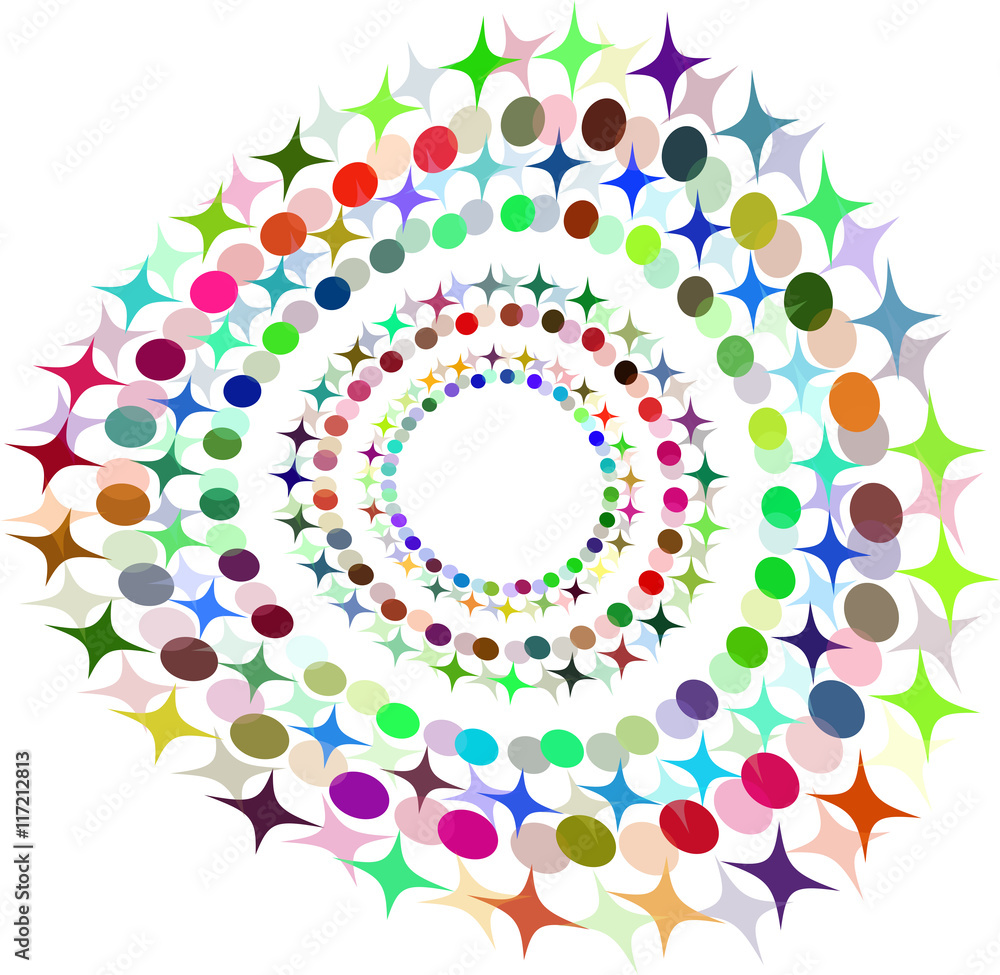 Poster vector abstract halftone circle frame - colorful design