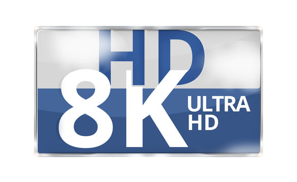 8K Ultra HD modern badge icon symbol 3D render