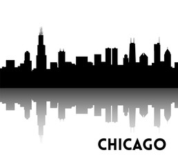 Chicago skyline silhouette - 117214019
