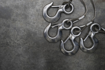 steel wire rope sling with hook in construction site