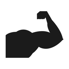 arm strong man silhouette icon