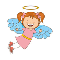 angel girl character icon