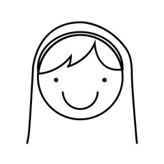virgin face drawn icon
