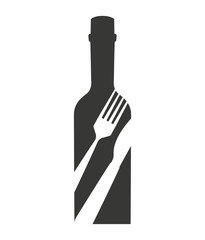 wine bottle drink beverage silhouette icon