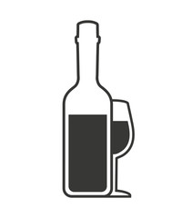 wine bottle drink beverage silhouette icon