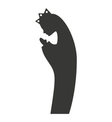 silhouette of the Christmas manger figure