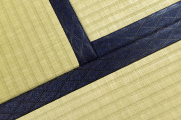 Tatami mat floor in traditional Japanese room with minimalist style and decor - obrazy, fototapety, plakaty