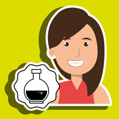 woman happy face tube lab