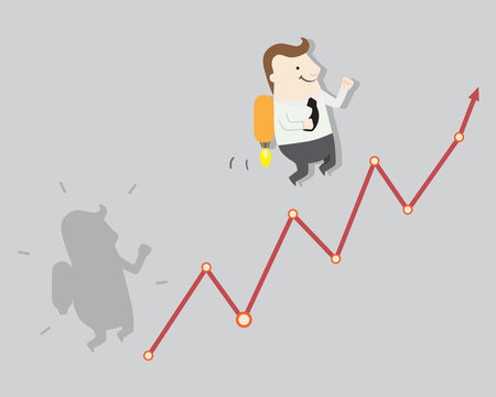 graph growth to take profit, vector illustration