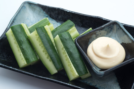 cucumber with mayonnaise