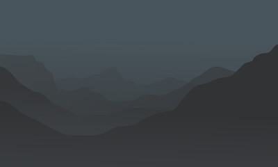 Silhouette of hill on gray backgrounds