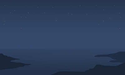 Obraz na płótnie Canvas Silhouette of sea at the night