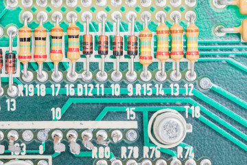 Condensers and Resistor assembly on the circuit board