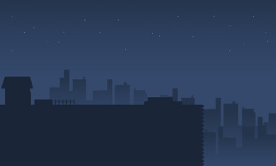 Fototapeta premium Silhouette of city scenery
