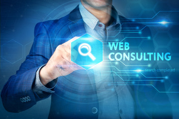 Business, internet, technology concept.Businessman chooses Web C