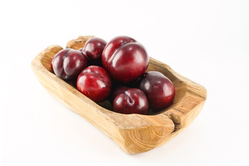 Plums Isolated, White Background