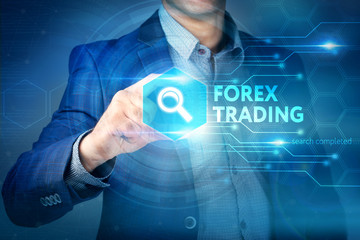 Business, internet, technology concept.Businessman chooses Forex