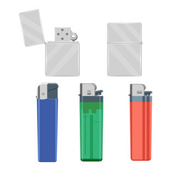 lighters set vector illustration isolated on white background