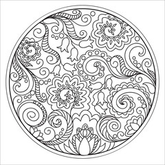 tangled flowers in the circle